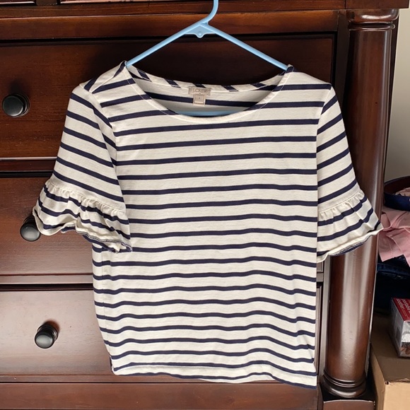 J. Crew striped flutter sleeve top - Picture 4 of 5